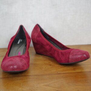 Ross Hommerson Red Leather Wedge Shoes Size 10M